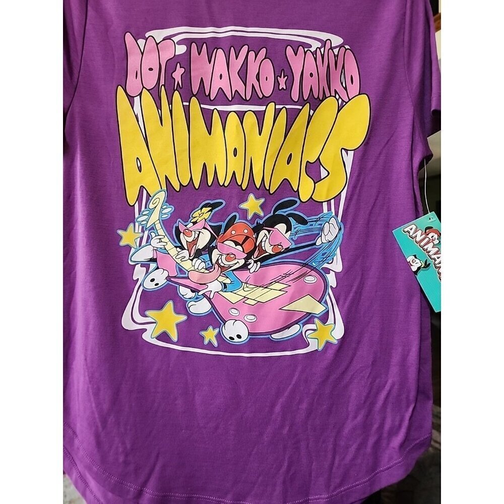 ANIMANIACS Dot Wakko Yakko Licensed Women's Graphic‎ Shirt Medium Nwt CR50 Nice